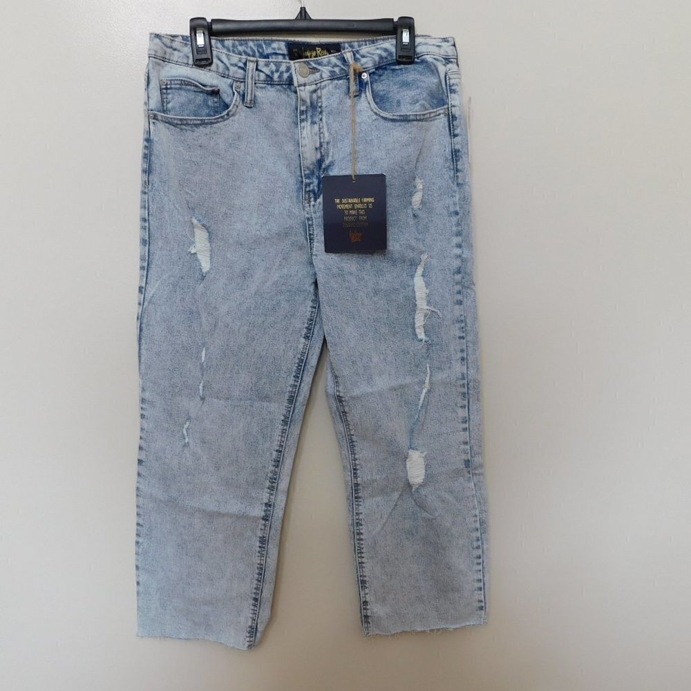 JR129 Indigo Rein Juniors' Slim Straight Cropped Jeans Size 15 / 31 x 27